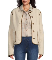 Westbound Reversible Collarless Button Front Jacket