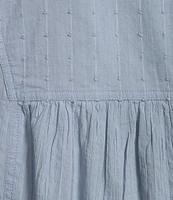 Westbound Roll Tab 3/4 Sleeve Point Collar Henley Top