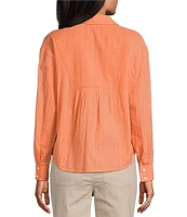 Westbound Roll Tab 3/4 Sleeve Point Collar Henley Top