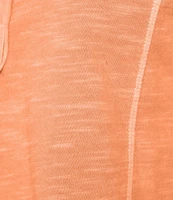 Westbound Rolled 3/4 Sleeve Faux Henley Top