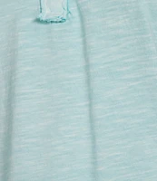 Westbound Rolled 3/4 Sleeve Faux Henley Top