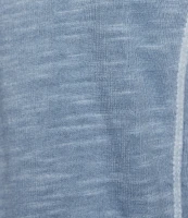 Westbound Rolled 3/4 Sleeve Faux Henley Top