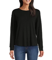 Westbound Round Neck Long Sleeve Knit Tee Shirt