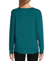 Westbound Round Neck Long Sleeve Knit Tee Shirt