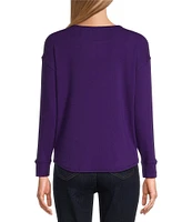 Westbound Round Neck Long Sleeve Knit Tee Shirt