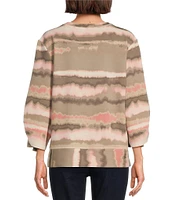 Westbound Ruched Sleeve Crew Neck Top