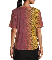 Westbound Short Sleeve Crew Neck Ruched Tee