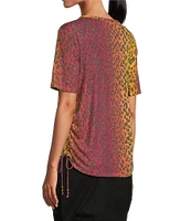 Westbound Short Sleeve Crew Neck Ruched Tee