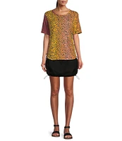 Westbound Short Sleeve Crew Neck Ruched Tee