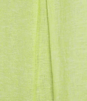 Westbound Short Linen Blend Sleeve V-Neck Tie Front Top