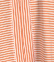 Westbound Stripe Print Short Sleeve V-Neck Top