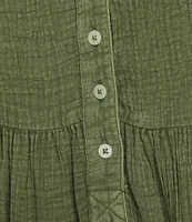 Westbound Sleeveless Button Front Tiered Dress