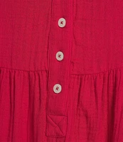Westbound Sleeveless Button Front Tiered Dress