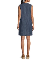 Westbound Sleeveless Partial Button Front A-Line Dress