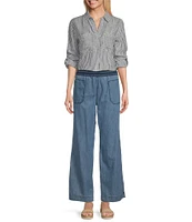 Westbound Smocked Waist Wide-Leg Linen Pants