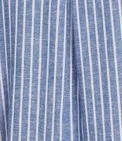 Westbound Stripe Short Sleeve V-Neck Tie Front Top