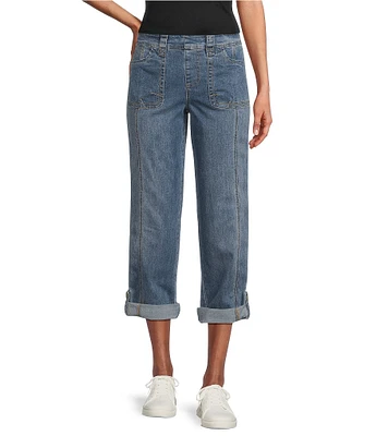 Westbound the Utility Crop Mid Rise Pull-On Denim Pants