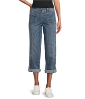 Westbound the Utility Crop Mid Rise Pull-On Denim Pants
