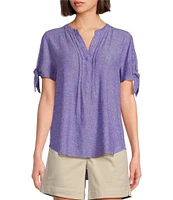 Westbound Tie Short Sleeve Y-Neck Top