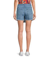 Westbound Denim Tie Wrap Fray Hem Skort