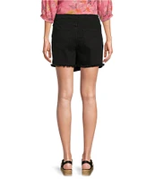 Westbound Cotton Blend Tie Wrap Fray Hem Skort