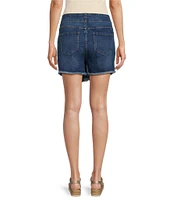 Westbound Denim Tie Wrap Fray Hem Skort