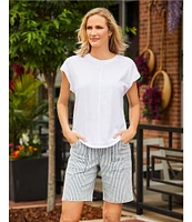 Westbound Twist Sleeve Crew Neck Top