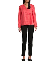 Westbound Woven Long Sleeve Henley Top