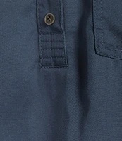 Westbound Woven Long Sleeve Henley Top