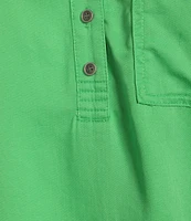 Westbound Woven Long Sleeve Henley Top