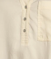 Westbound Woven Long Sleeve Henley Top