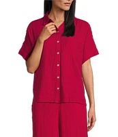 Westbound Woven Short Sleeve Button Front Top