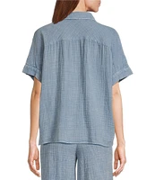 Westbound Woven Short Sleeve Button Front Top