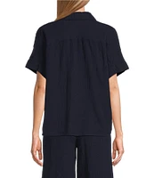 Westbound Woven Short Sleeve Button Front Top