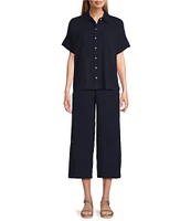 Westbound Woven Short Sleeve Button Front Top