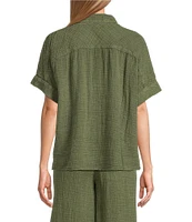Westbound Woven Short Sleeve Button Front Top