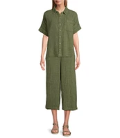 Westbound Woven Short Sleeve Button Front Top