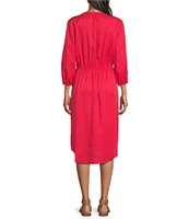 Westbound Woven V-Neck 3/4 Sleeve Dress