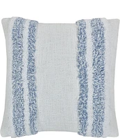 White Sand Beachwood Striped Square Pillow