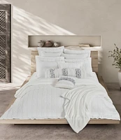 White Sand Playa Quilted-Striped Coverlet