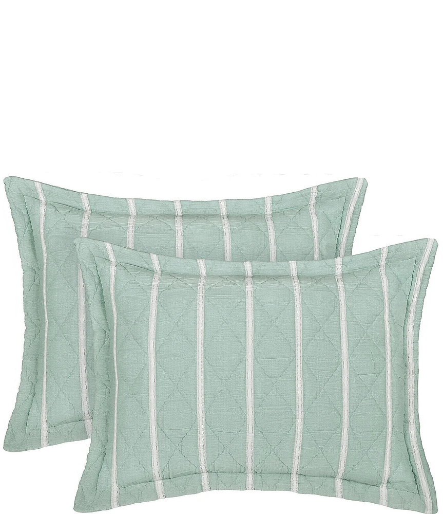 White Sand Playa Quilted Striped Pillow Sham