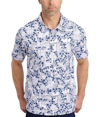 William Murray Magnolia Printed Short Sleeve Polo Shirt