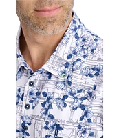 William Murray Magnolia Printed Short Sleeve Polo Shirt