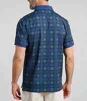 William Murray Plaid Print Short Sleeve Polo Shirt