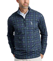 William Murray Tartan Pattern Quarter-Zip Long Sleeve Pullover