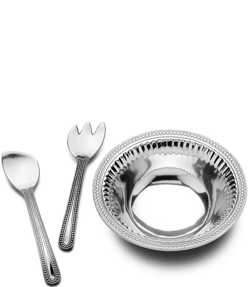 Wilton Armetale Flutes & Pearls 3-Piece Salad Set