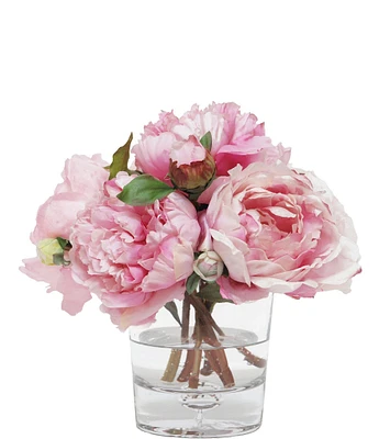 Winward Faux Flowers Peony In Glass Vase