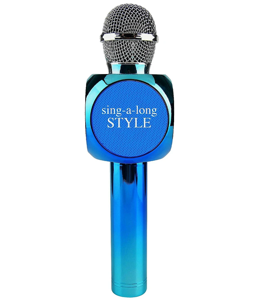 Wireless Express Sing-Along Metallic Blue Bluetooth Karaoke Microphone