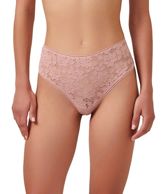 Wolford Hip-Hugger Lace Mid Rise Thong Panty