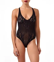 Wolford Lace V-Neck Racerback Wire-Free Bodysuit